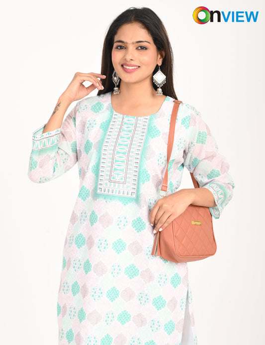 ONVIEW | 527 | COTTON CHIKANKARI WORK WITH DIGITAL PRINT