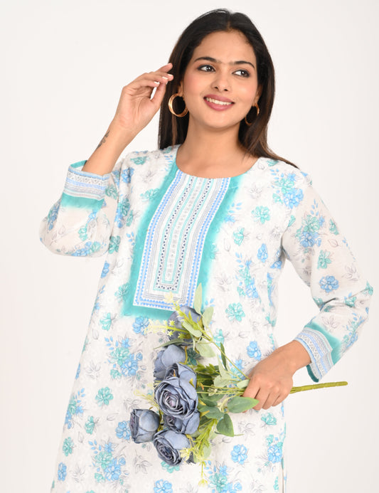 ONVIEW | 548 | COTTON CHIKANKARI WORK WITH DIGITAL PRINT