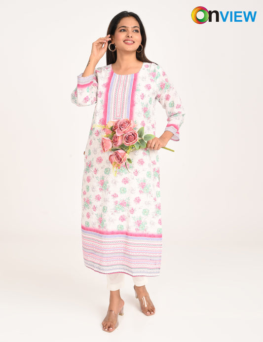 ONVIEW | 989 | COTTON CHIKANKARI WORK WITH DIGITAL PRINT