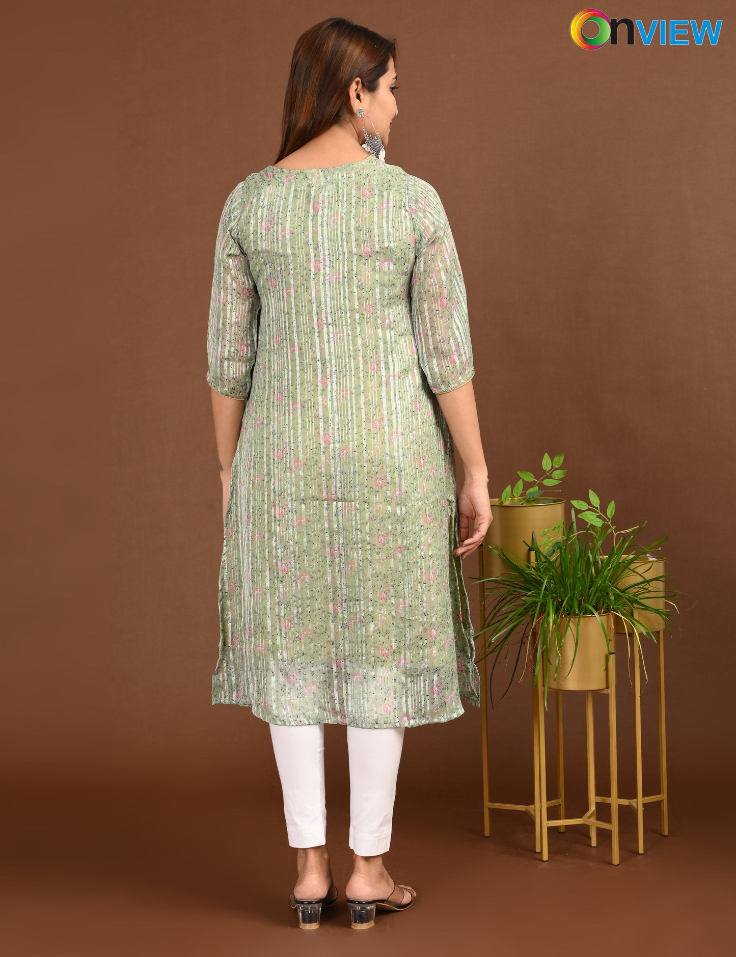 ONVIEW | 1504 | SATIN A LINE SIDE OPEN WITH LINING