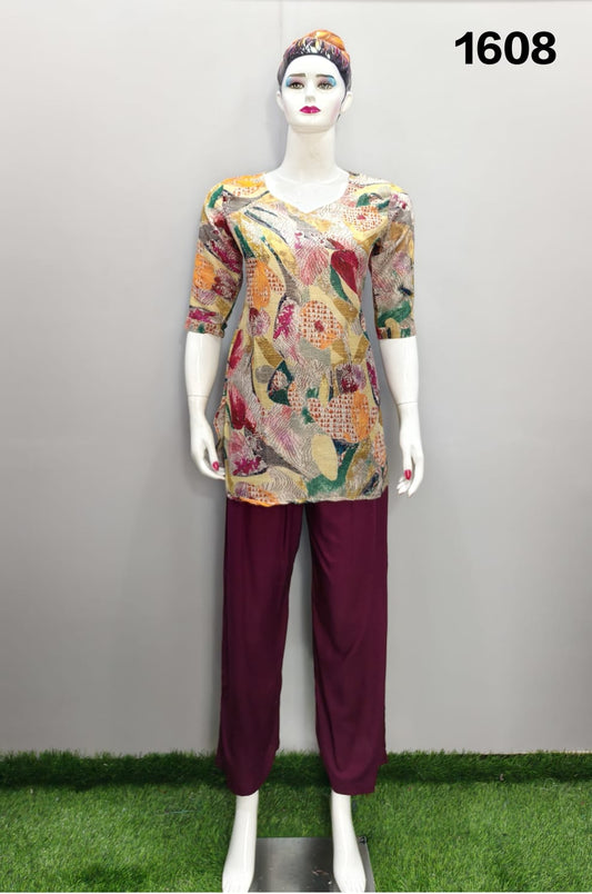 ONVIEW | 1608 | TRENDY RAYON DIGITAL PRINTED SHORT TOP