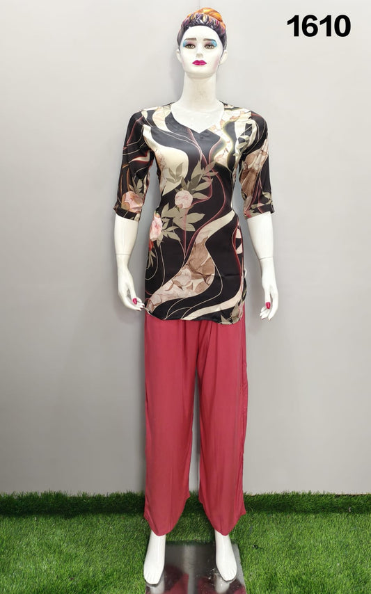 ONVIEW | 1610 | TRENDY RAYON DIGITAL PRINTED SHORT TOP