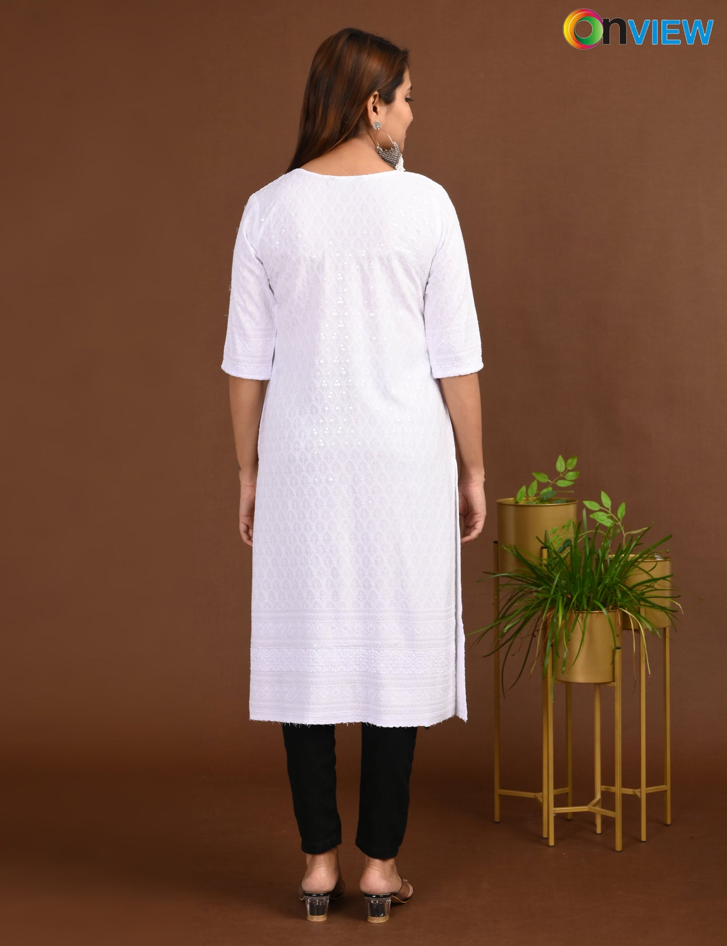 ONVIEW | 1748 | CHIKANKARI DESIGN NECK