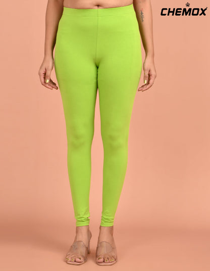 CHEMOX | 227 | Parrot Green Cotton Lycra Ankle Length Legging 180gsm