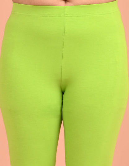 CHEMOX | 227 | Parrot Green Cotton Lycra Ankle Length Legging 180gsm
