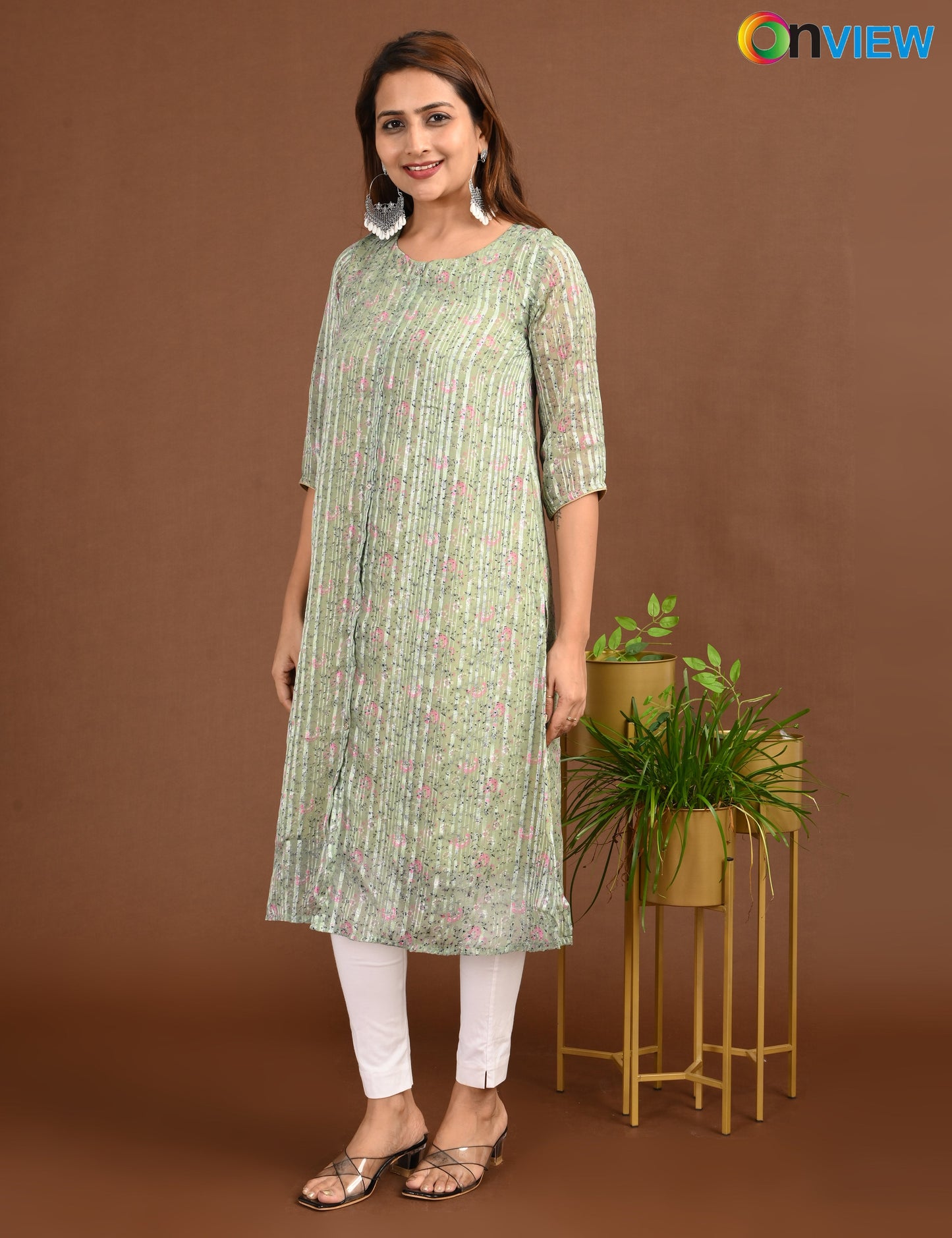 ONVIEW | SATIN A LINE SIDE OPEN WITH LINING | 1504