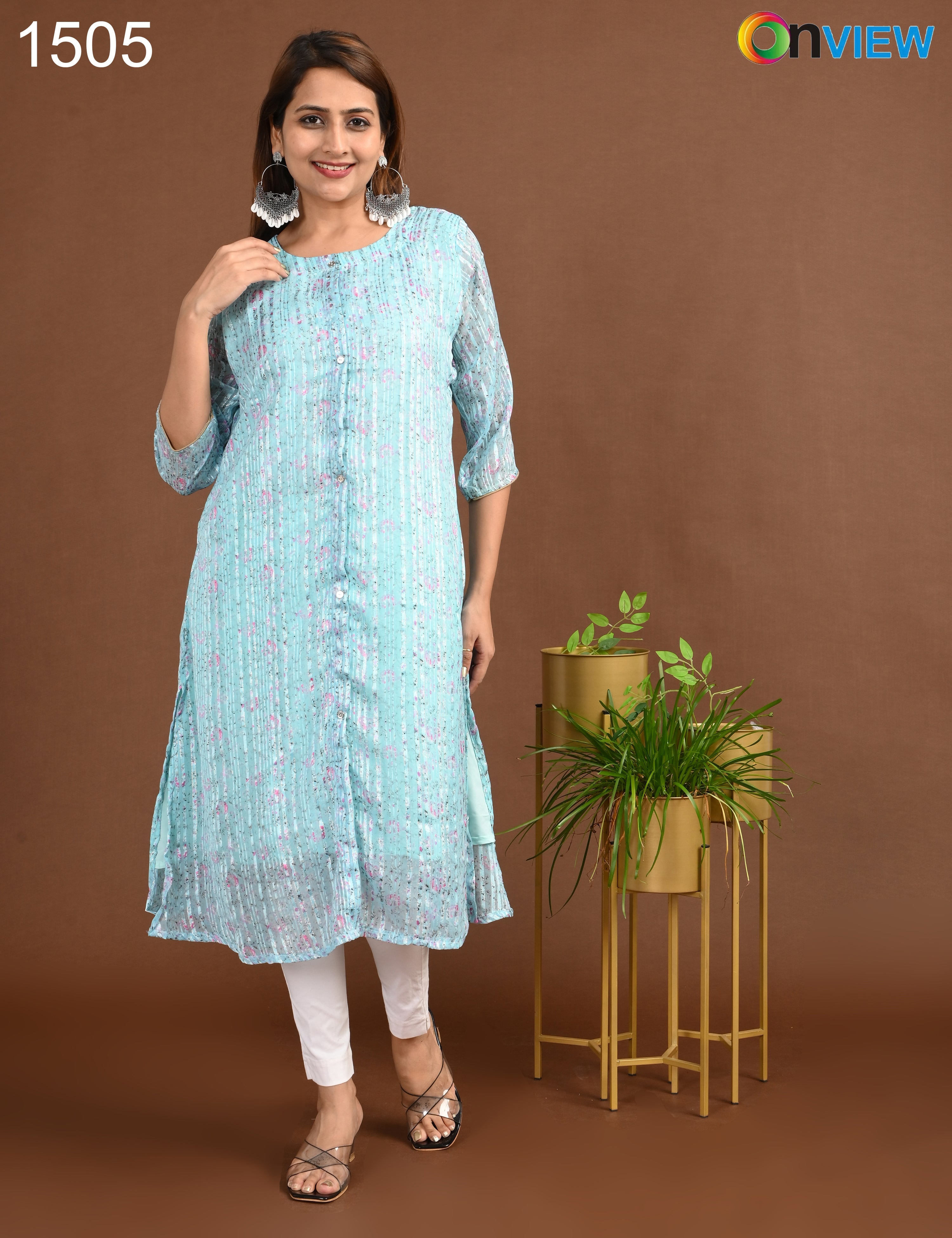 ONVIEW | SATIN A LINE SIDE OPEN WITH LINING | 1505