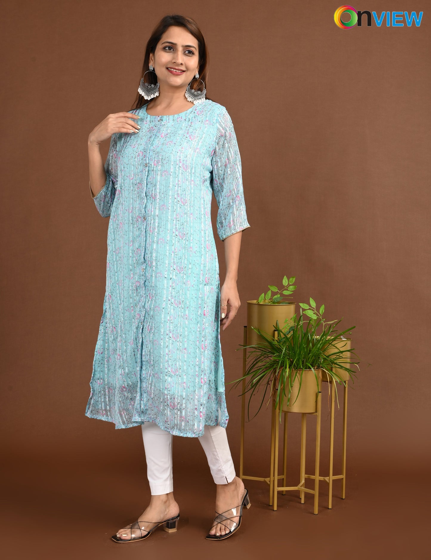 ONVIEW | SATIN A LINE SIDE OPEN WITH LINING | 1505