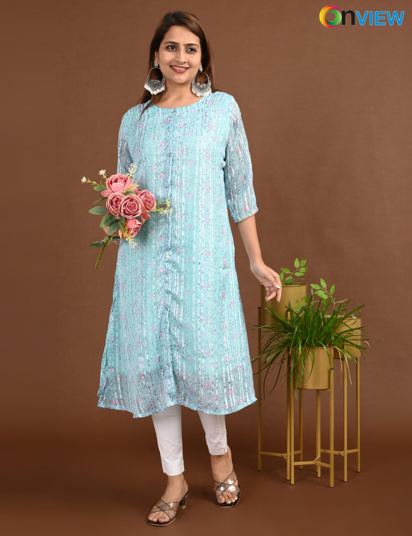 ONVIEW | SATIN A LINE SIDE OPEN WITH LINING | 1505