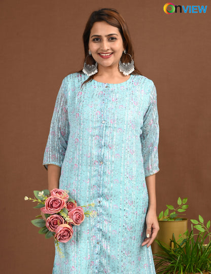ONVIEW | SATIN A LINE SIDE OPEN WITH LINING | 1505