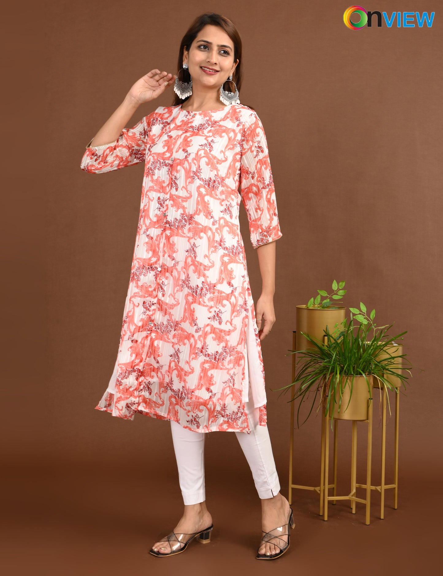 ONVIEW | SATIN A LINE SIDE OPEN WITH LINING | 1507
