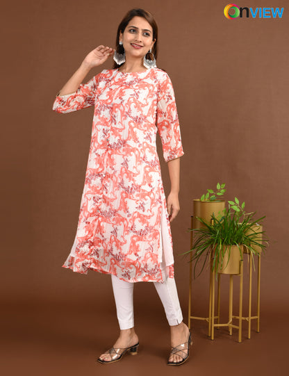 ONVIEW | SATIN A LINE SIDE OPEN WITH LINING | 1507