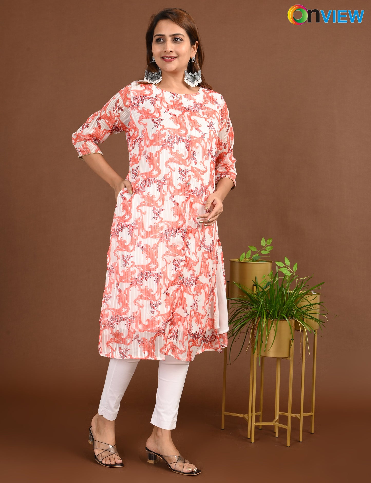 ONVIEW | SATIN A LINE SIDE OPEN WITH LINING | 1507