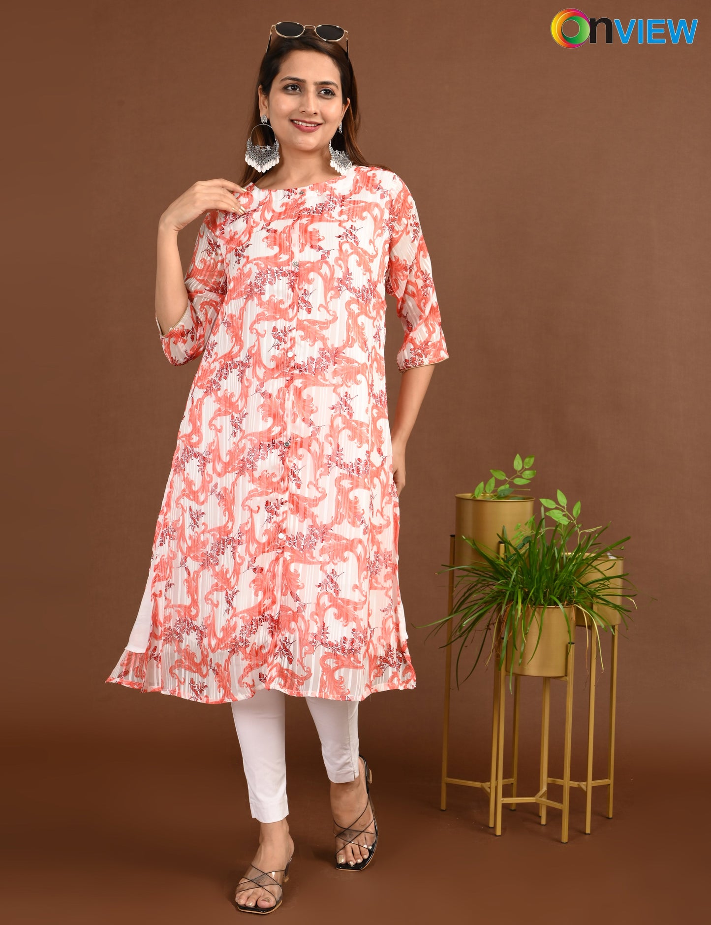 ONVIEW | SATIN A LINE SIDE OPEN WITH LINING | 1507