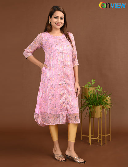 ONVIEW | SATIN A LINE SIDE OPEN WITH LINING | 1508