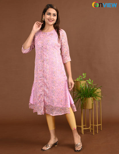 ONVIEW | SATIN A LINE SIDE OPEN WITH LINING | 1508