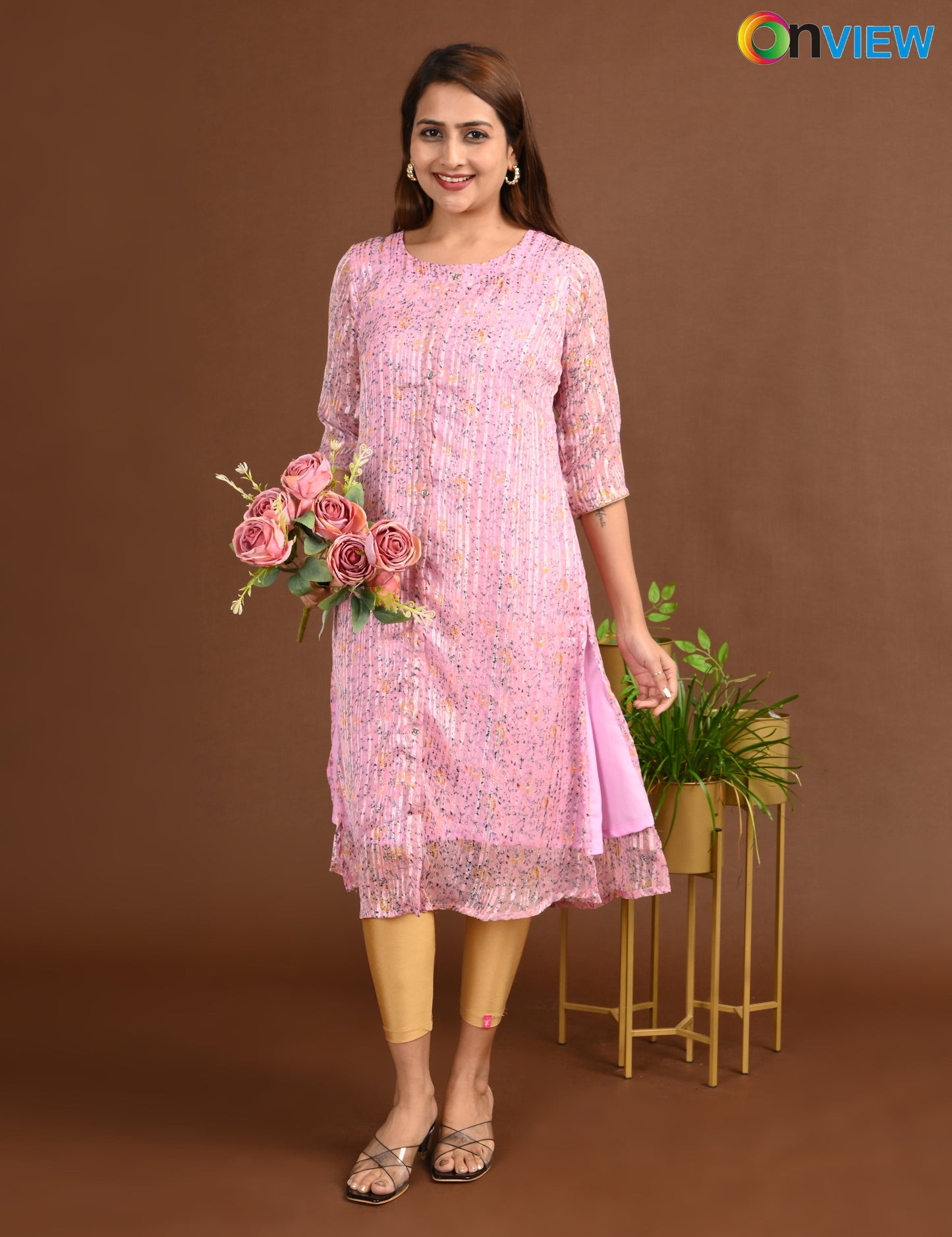 ONVIEW | SATIN A LINE SIDE OPEN WITH LINING | 1508