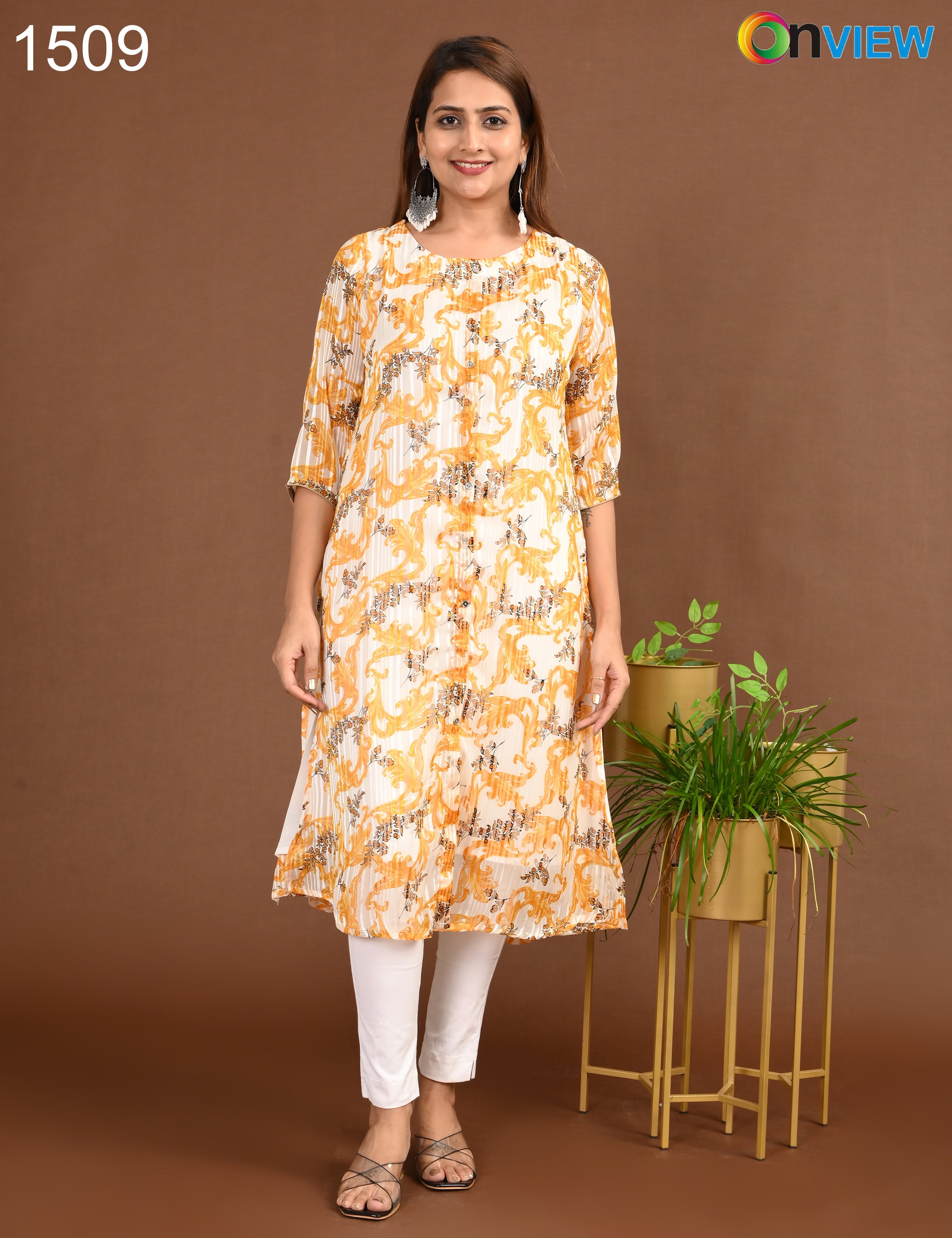 ONVIEW | SATIN A LINE SIDE OPEN WITH LINING | 1509