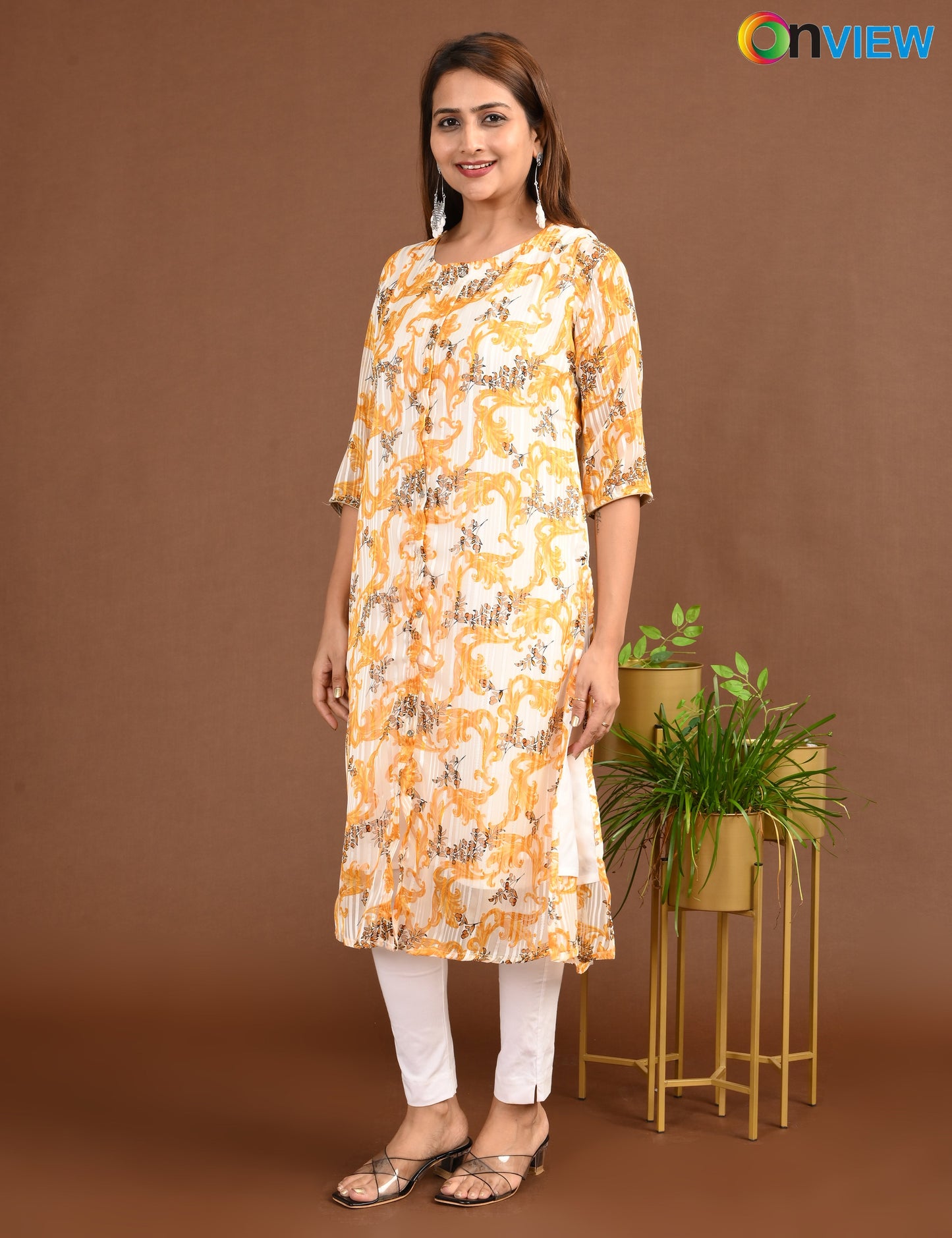 ONVIEW | SATIN A LINE SIDE OPEN WITH LINING | 1509