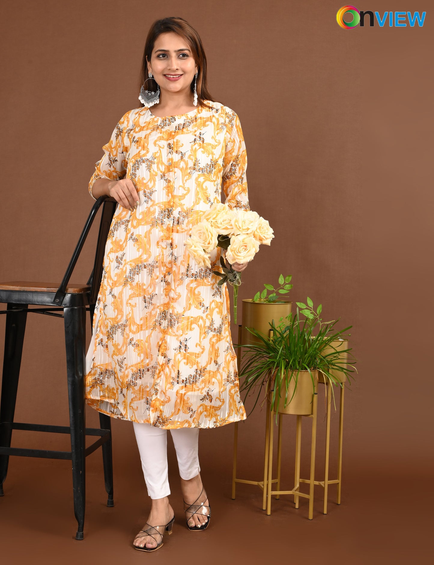 ONVIEW | SATIN A LINE SIDE OPEN WITH LINING | 1509