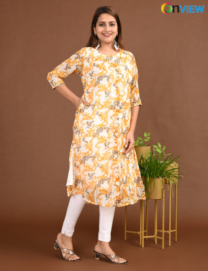 ONVIEW | SATIN A LINE SIDE OPEN WITH LINING | 1509
