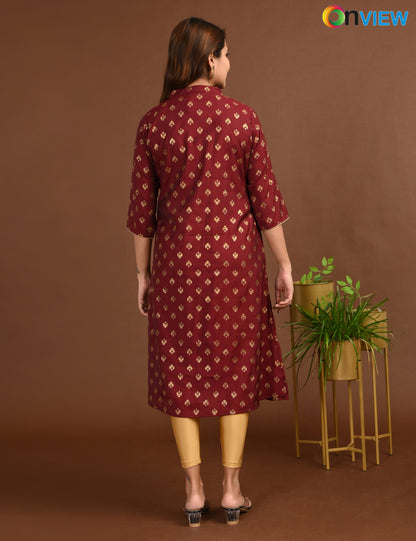 ONVIEW | 1674 | SILK A LINE SIDE OPEN WITH EMBROIDERY