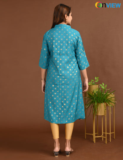 ONVIEW | 1679 | SILK A LINE SIDE OPEN WITH EMBROIDERY