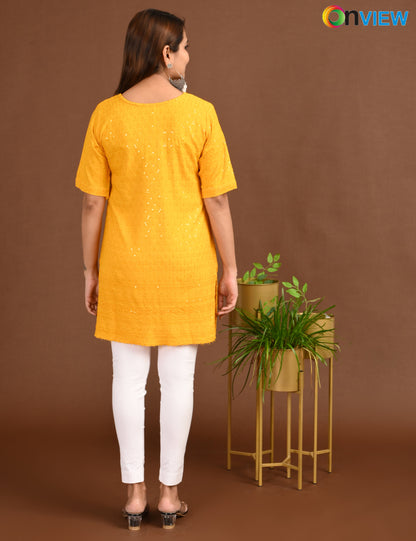 ONVIEW | 1719 | CHIKANKARI SHORT TOP