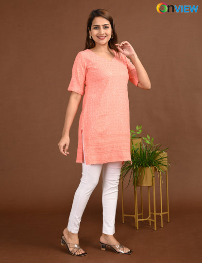 ONVIEW | 1720 | CHIKANKARI SHORT TOP