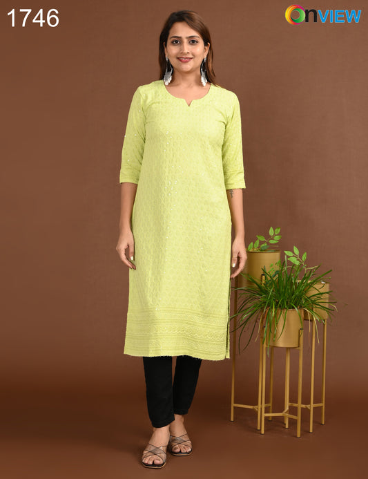 ONVIEW | 1746 | CHIKANKARI DESIGN NECK