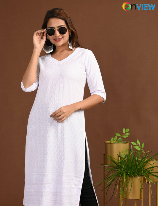 ONVIEW | 1748 | CHIKANKARI DESIGN NECK